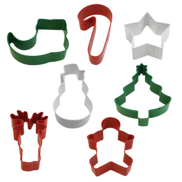 colorful christmas cookie cutter set