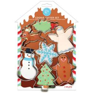 Christmas Cookie Cutters 7 PC Set on G/B House Card