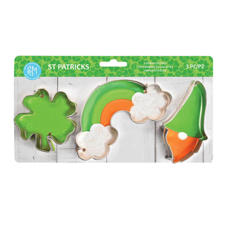 Shamrock Nested Cookie Cutters 3 pc Set Steel St. Patricks Day R&M
