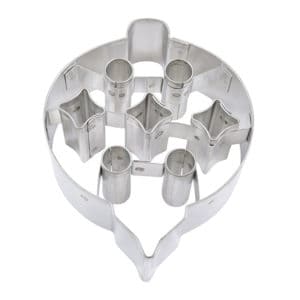 christmas ornament cookie cutter with cutout shapes