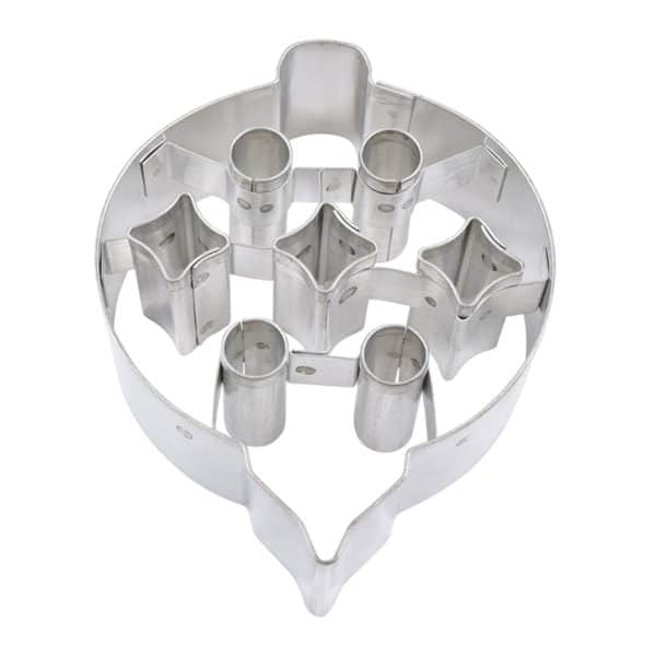 christmas ornament cookie cutter with cutout shapes