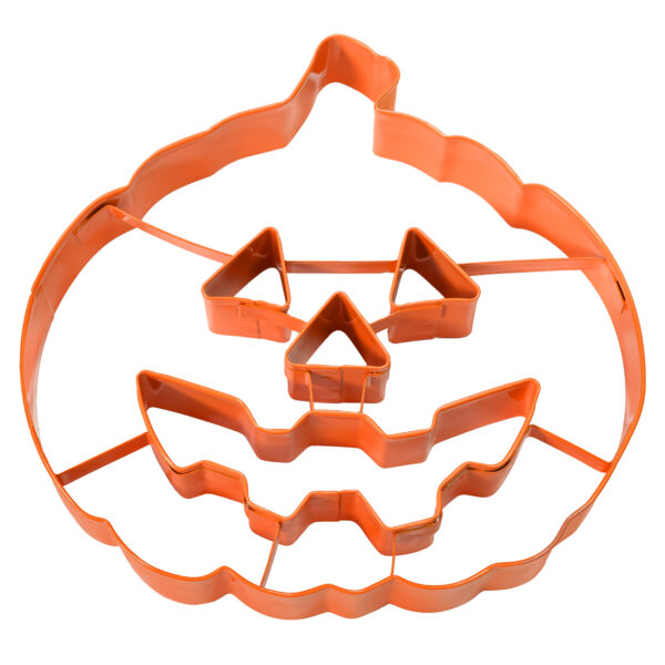 Jack-O-Lantern Cookie Cutter w/ Cutouts (Orange, 5.75") - Image 2
